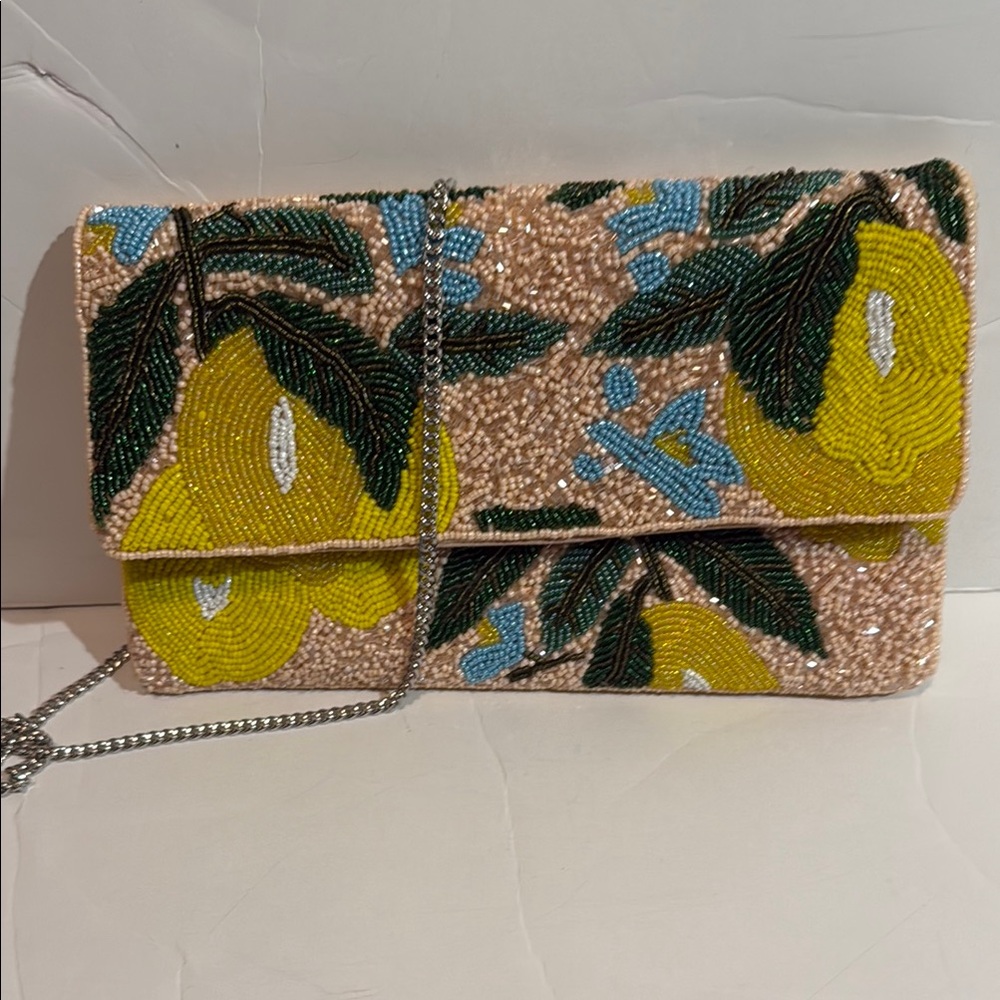 Embellished Floral Clutch Bag